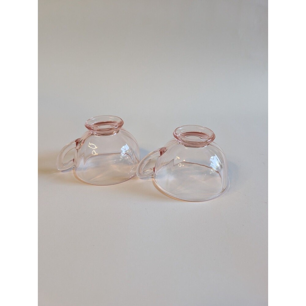Vintage Pink Depression Glass Tea Cups (2 ct)